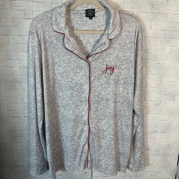 Laura Ashley women pajama top cozycore soft holiday joy feminine warm Christmas - Picture 1 of 10